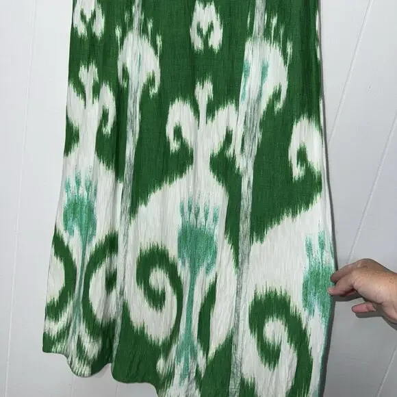 Chico’s Women’s Ikat Print Maxi Dress Green Sleeveless Size 0 4/6 - Picture 4 of 6